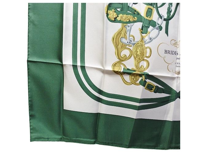 Hermès Bufanda de seda Hermes Carré 90 Verde - vista 5