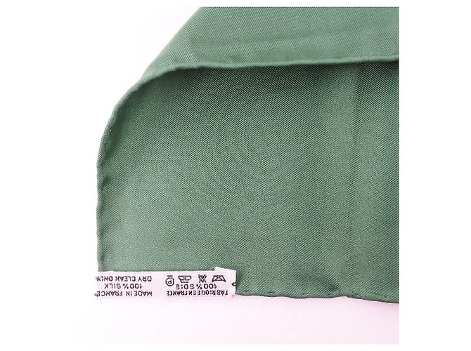 Hermès Bufanda de seda Hermes Carré 90 Verde - vista 6