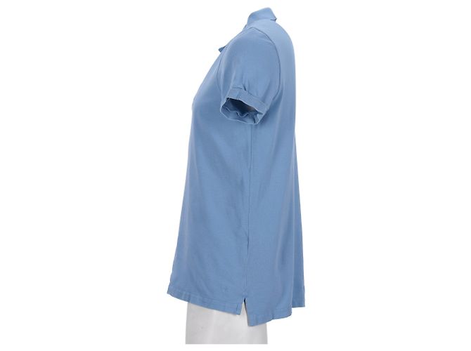 Polo a maniche corte Piqué Tom Ford in cotone blu Blu chiaro - vista 4