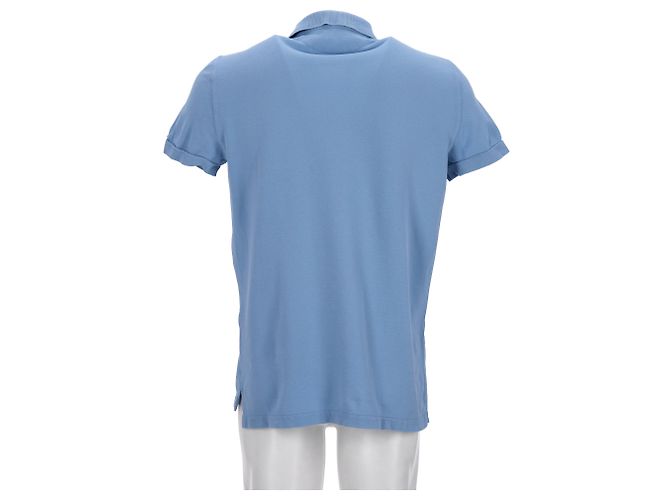 Polo a maniche corte Piqué Tom Ford in cotone blu Blu chiaro - vista 5