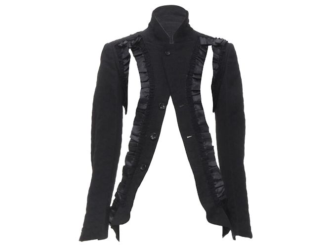 Comme Des Garcons Bad Taste ruffle cut out deconstructed blazer - view 3