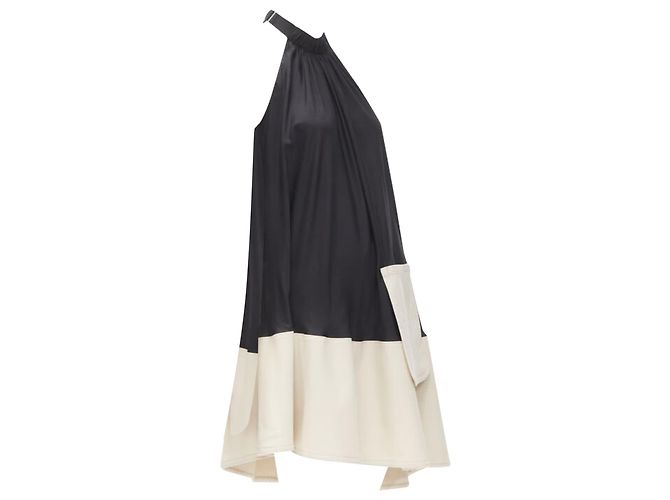 Tibi patch pocket buckle halter A-line dress - view 3
