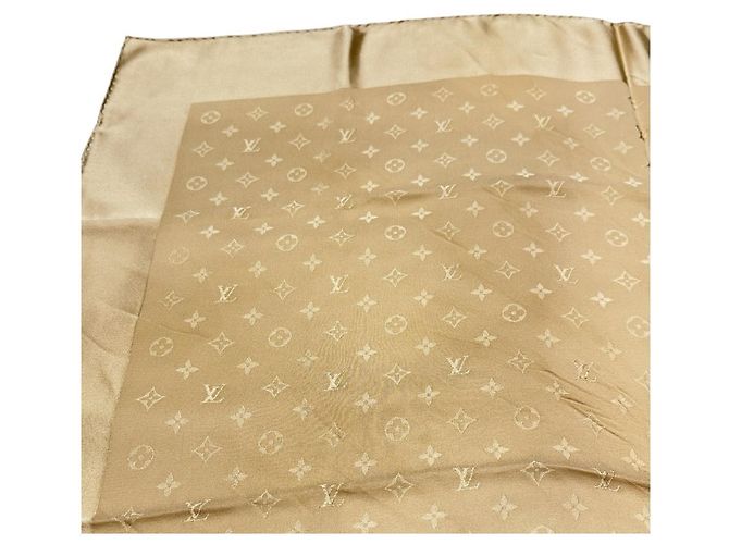 Bufanda de seda Louis Vuitton Castaño Beige - vista 2