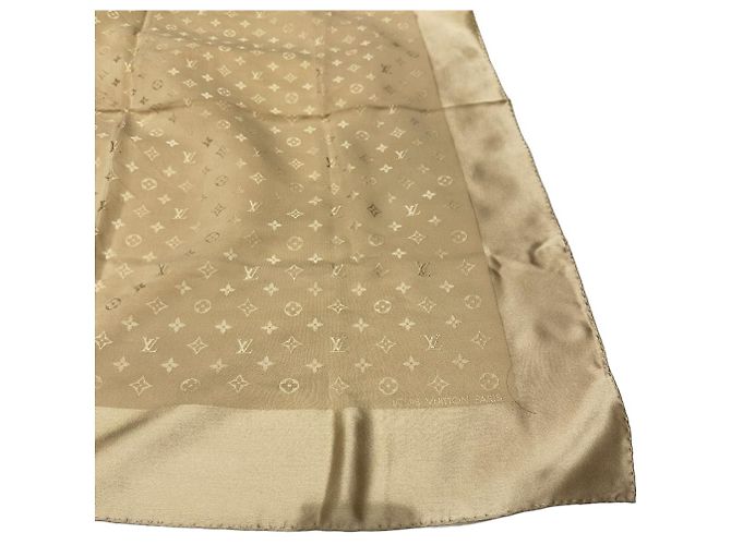 Bufanda de seda Louis Vuitton Castaño Beige - vista 5