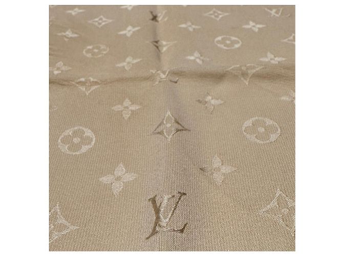 Bufanda de seda Louis Vuitton Castaño Beige - vista 6