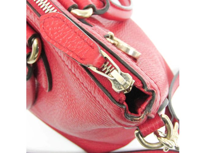 Gucci Interlocking G 449659 Damen Lederhandtasche Rot - Ansicht 8