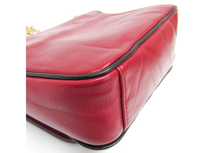 Borsa a spalla Gucci Interlocking G Chain Nero Rosso - vista 4