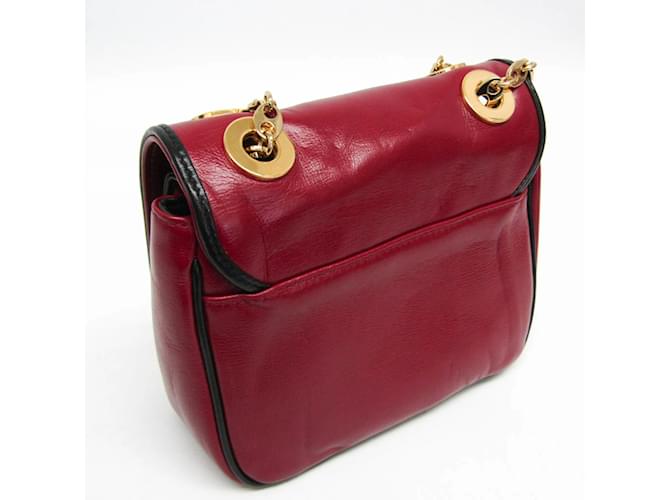 Borsa a spalla Gucci Interlocking G Chain Nero Rosso - vista 6