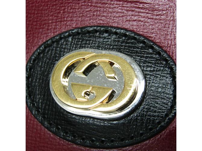 Borsa a spalla Gucci Interlocking G Chain Nero Rosso - vista 7