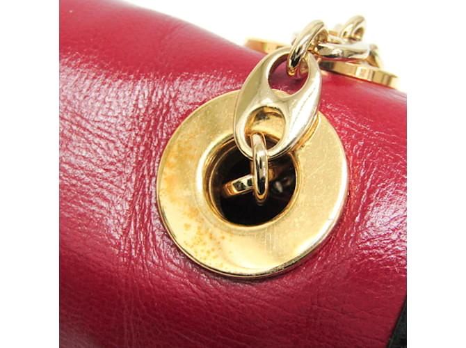 Borsa a spalla Gucci Interlocking G Chain Nero Rosso - vista 8