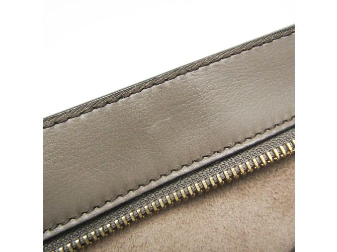Céline Celine Trapeze Leather and Suede Handbag Brown Red - vista 12