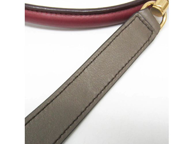 Céline Celine Trapeze Leather and Suede Handbag Brown Red - vista 9
