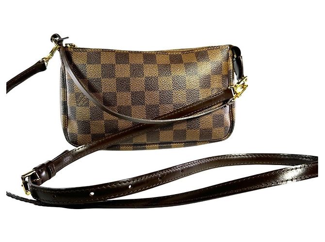 Borsa a Spalla Navona Damier Ebene LOUIS VUITTON Marrone - vista 9