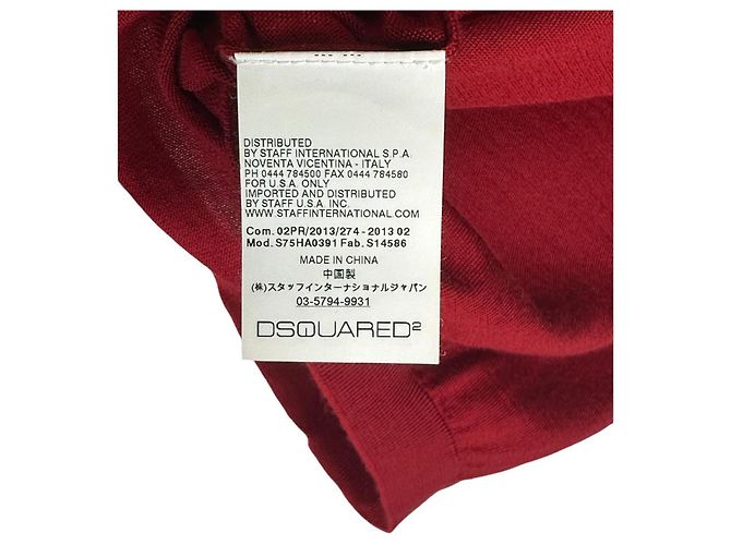 Suéter de lã de manga curta em V vermelho DSQUARED2 - vista 6