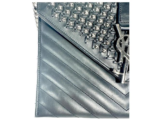 Borsa a busta matelassé Monogram Mix YVES SAINT LAURENT Nero - vista 3