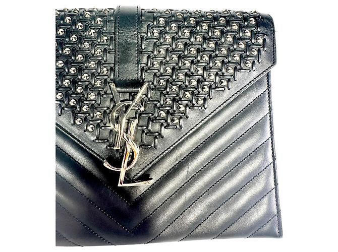 Borsa a busta matelassé Monogram Mix YVES SAINT LAURENT Nero - vista 4