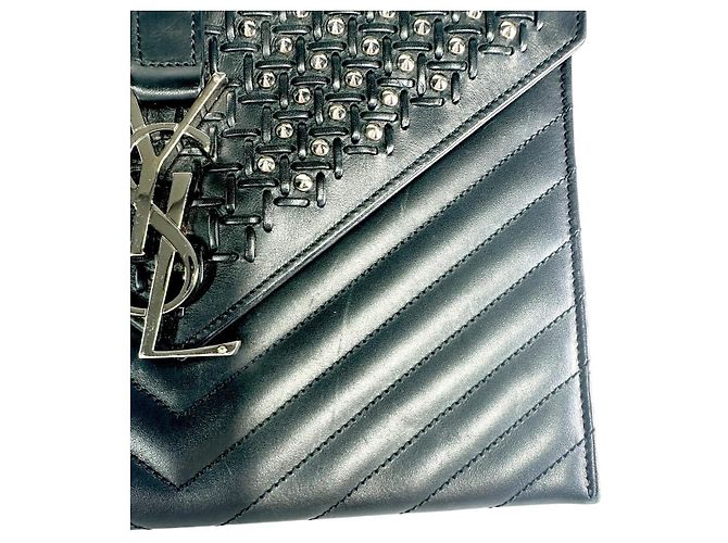 Borsa a busta matelassé Monogram Mix YVES SAINT LAURENT Nero - vista 5