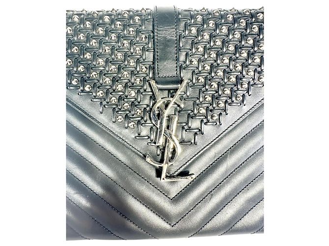 Borsa a busta matelassé Monogram Mix YVES SAINT LAURENT Nero - vista 6