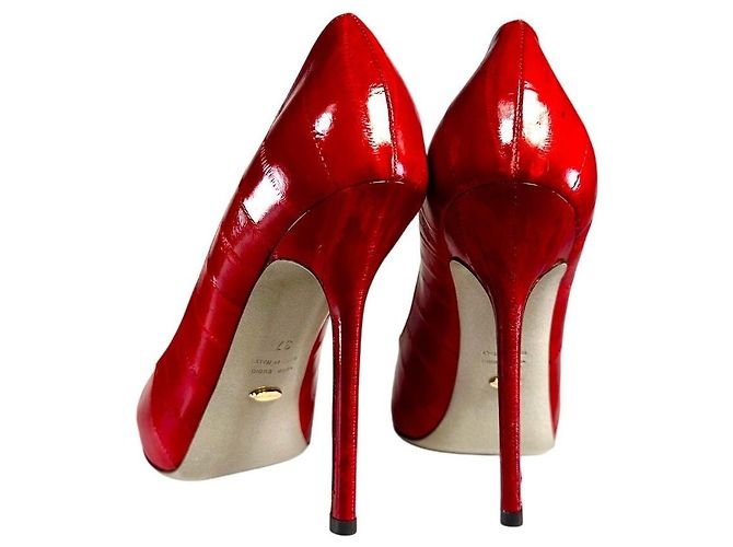 Décolleté in vernice rossa SERGIO ROSSI Rosso - vista 4