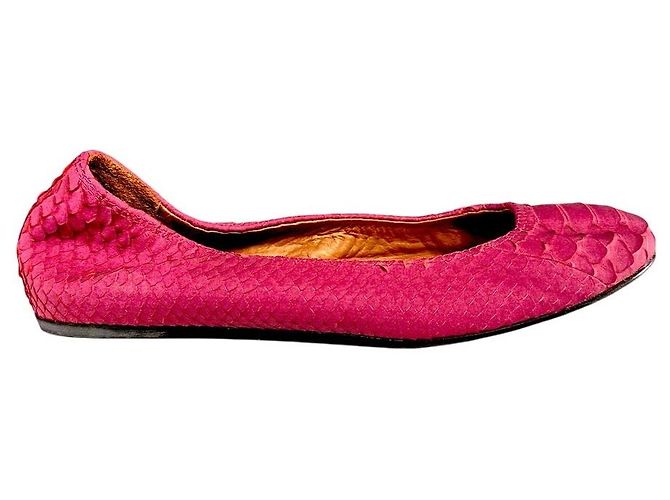 Sapatilhas de balé em couro de píton estampado LANVIN rosa - vista 4