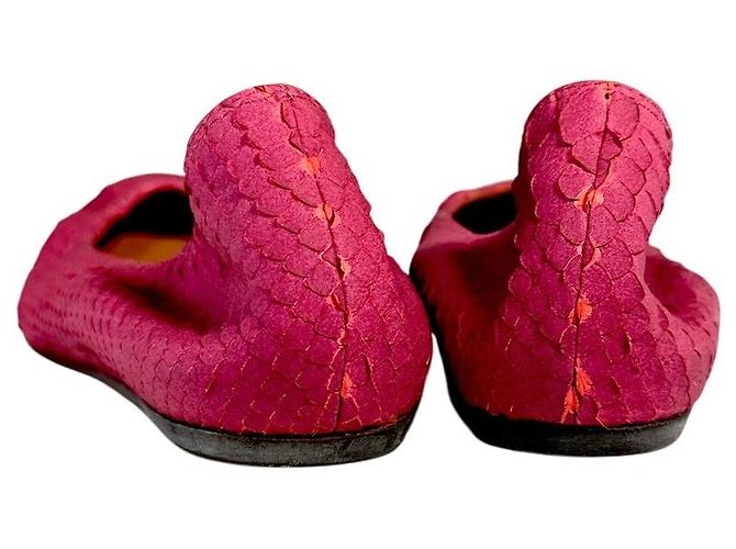Sapatilhas de balé em couro de píton estampado LANVIN rosa - vista 5