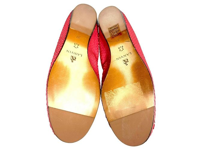 Sapatilhas de balé em couro de píton estampado LANVIN rosa - vista 6