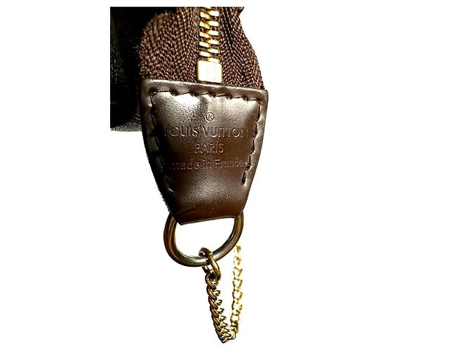 LOUIS VUITTON Mini Pochette Accessori Damier Ebene Marrone - vista 14