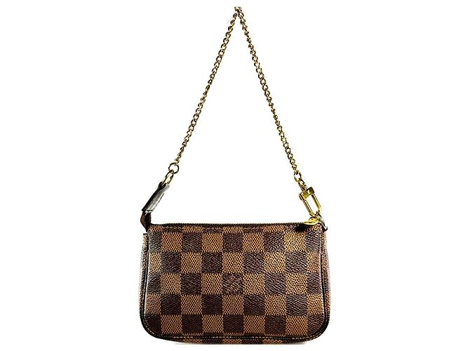 LOUIS VUITTON Mini Pochette Accessori Damier Ebene Marrone - vista 2