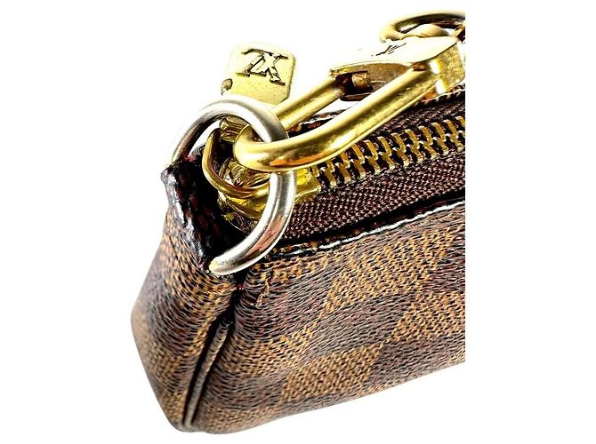 LOUIS VUITTON Mini Pochette Accessori Damier Ebene Marrone - vista 4