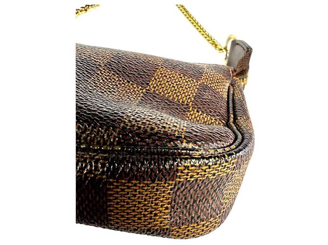 LOUIS VUITTON Mini Pochette Accessori Damier Ebene Marrone - vista 8