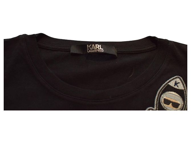 Camiseta Karl Lagerfeld de algodón negro con logo M - vista 3