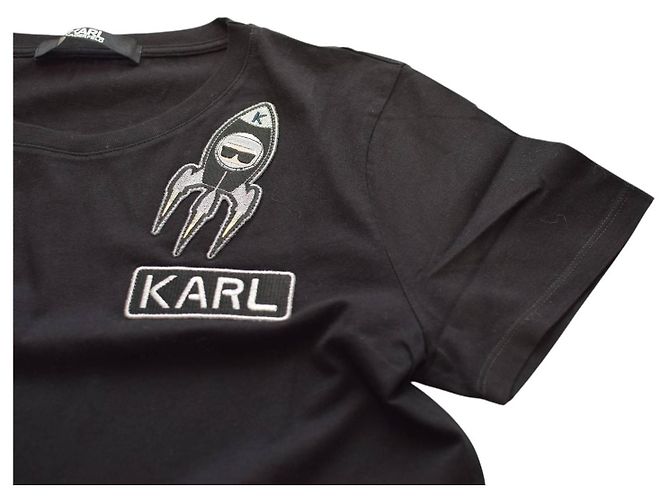 Camiseta Karl Lagerfeld de algodón negro con logo M - vista 6