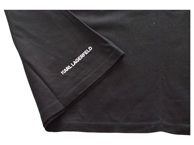 Camiseta Karl Lagerfeld de algodón negro con logo M - vista 7