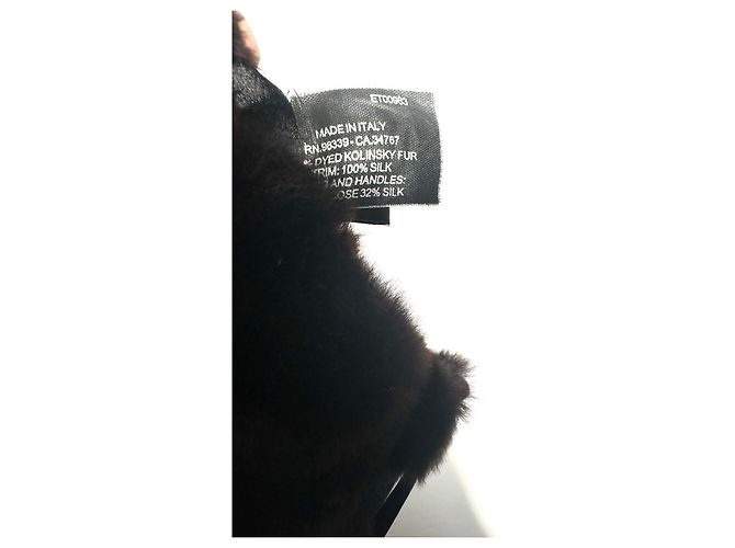 PRADA Mini Borsa a Spalla in Pelliccia Kolinsky Rifinitura in Seta Nera Nero - vista 12