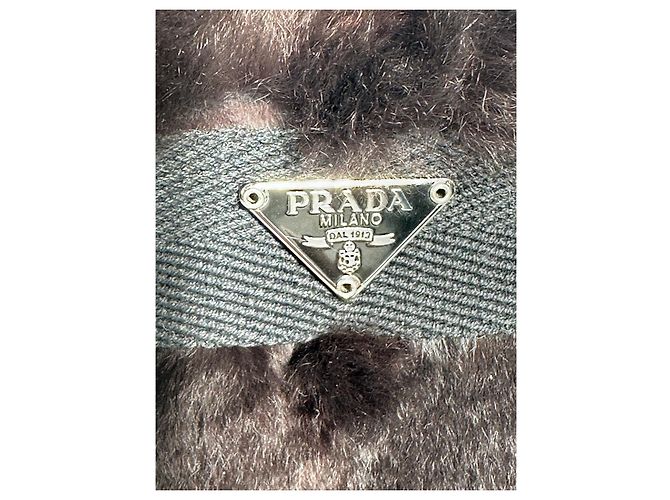PRADA Mini Borsa a Spalla in Pelliccia Kolinsky Rifinitura in Seta Nera Nero - vista 7