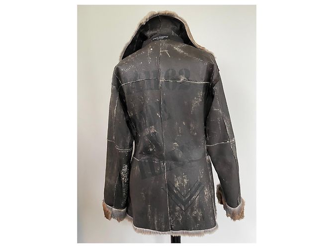 Dolce & Gabbana Dolce&Gabbana seltene Felljacke Anthrazitgrau - Ansicht 12