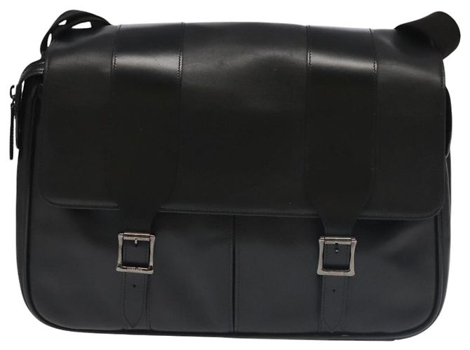 Bolsa de ombro de couro preto VERSACE Auth bs20588 - vista 13