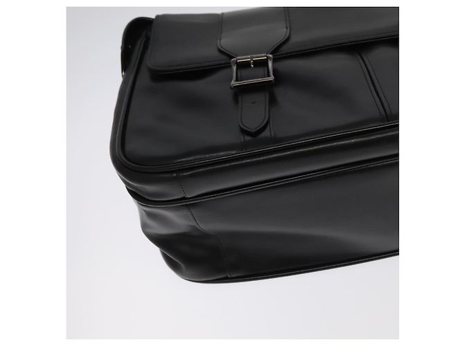 Bolsa de ombro de couro preto VERSACE Auth bs20588 - vista 14