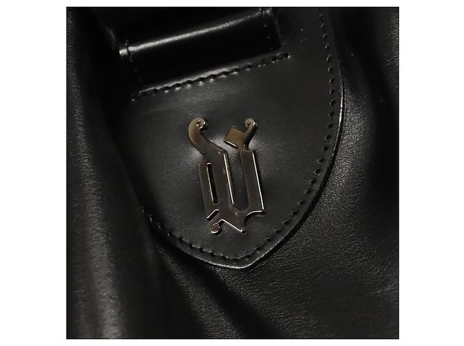 Bolsa de ombro de couro preto VERSACE Auth bs20588 - vista 17