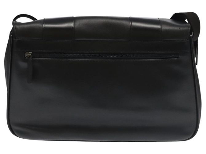 Bolsa de ombro de couro preto VERSACE Auth bs20588 - vista 2