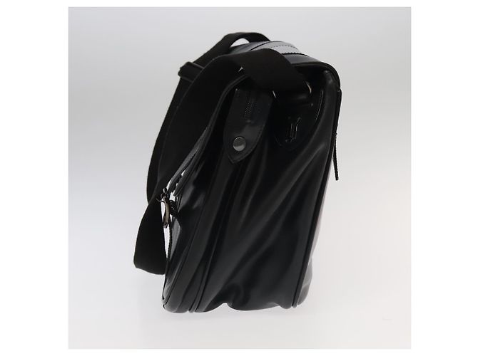 Bolsa de ombro de couro preto VERSACE Auth bs20588 - vista 3