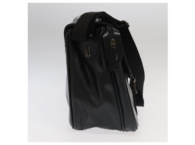 Bolsa de ombro de couro preto VERSACE Auth bs20588 - vista 4