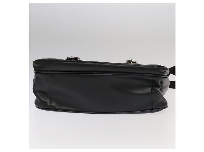 Bolsa de ombro de couro preto VERSACE Auth bs20588 - vista 5
