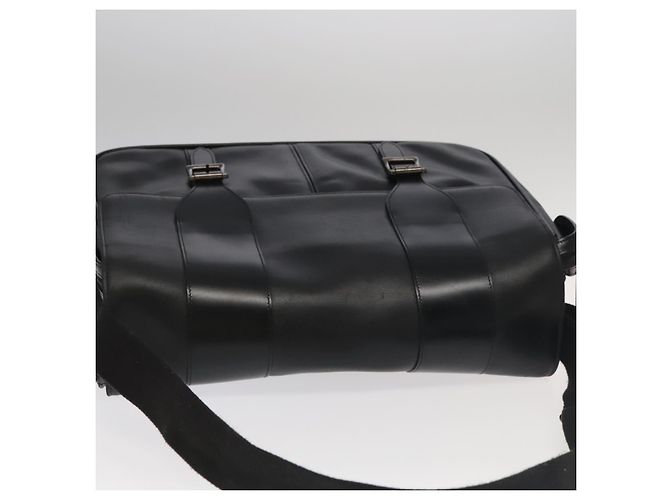 Bolsa de ombro de couro preto VERSACE Auth bs20588 - vista 6