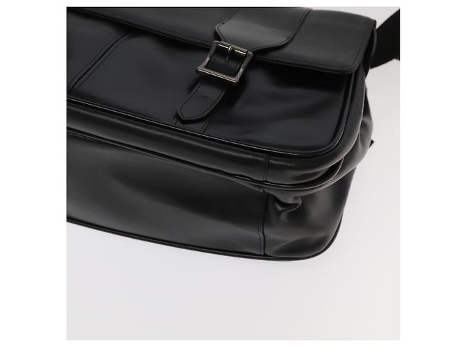 Bolsa de ombro de couro preto VERSACE Auth bs20588 - vista 9