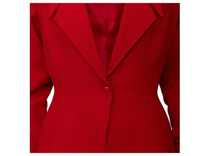 Set giacca e gonna vintage Thierry Mugler Rosso - vista 8