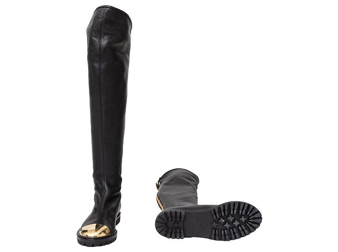 Botas de cuero con punta metálica Dalila de Giuseppe Zanotti Negro - vista 14
