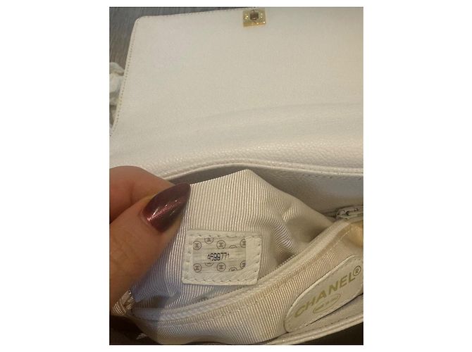 Timeless Borsa Chanel in pelle caviar bianca Bianco - vista 11