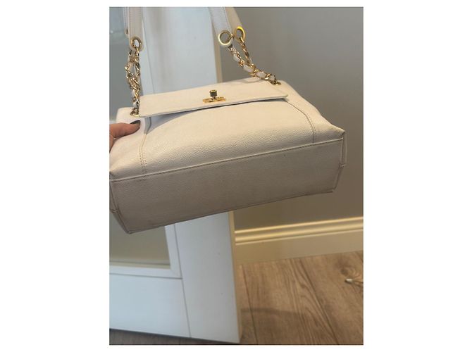 Timeless Borsa Chanel in pelle caviar bianca Bianco - vista 3