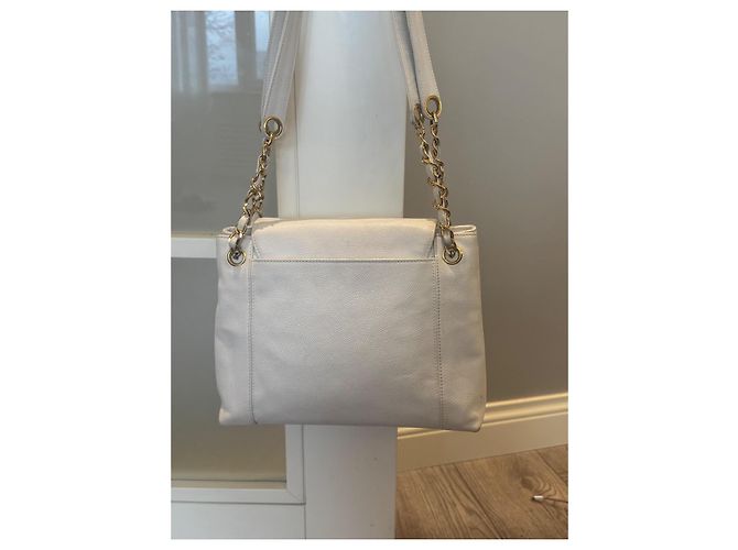 Timeless Borsa Chanel in pelle caviar bianca Bianco - vista 4